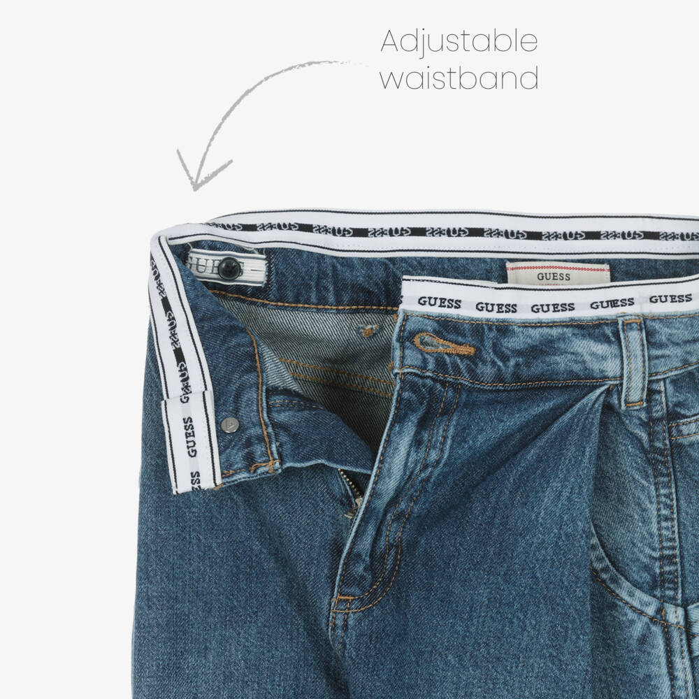 Guess-Junior Girls Blue Denim Palazzo Fit Jeans | Childrensalon Outlet