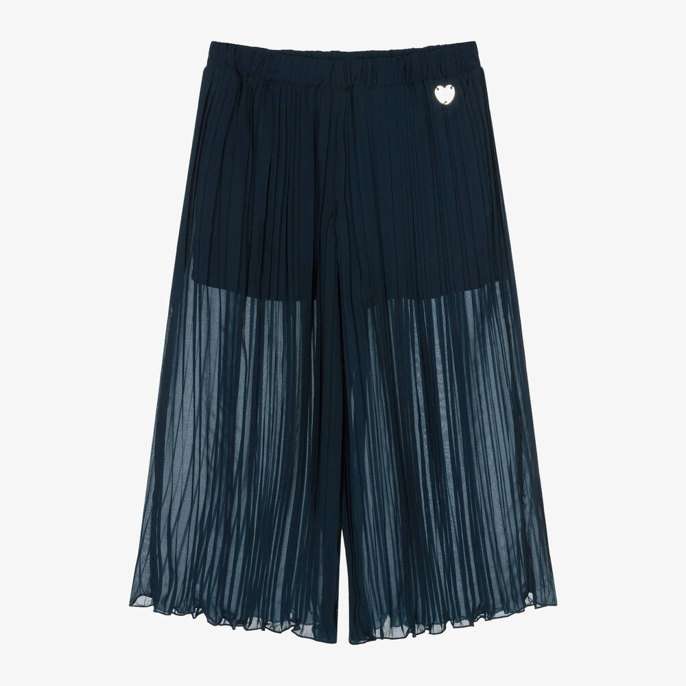 Guess-Junior Girls Blue Pleated Chiffon Trousers | Childrensalon Outlet