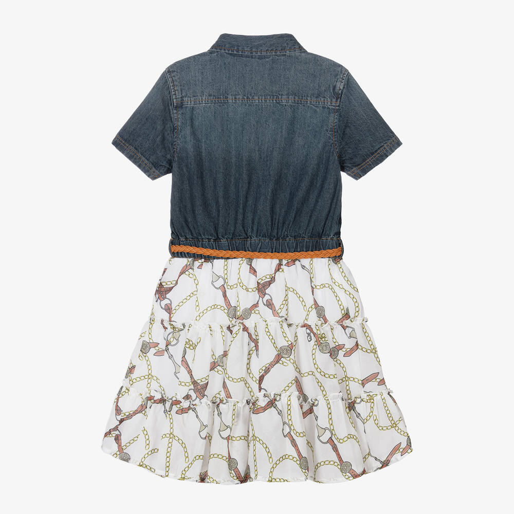 Guess-Junior Girls Denim & Chiffon Dress | Childrensalon Outlet
