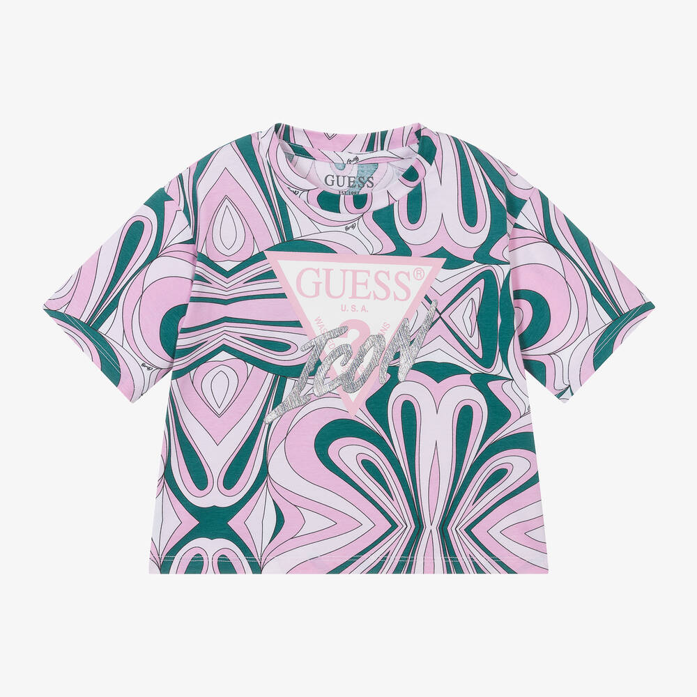 Green and pink guess shirt cheap