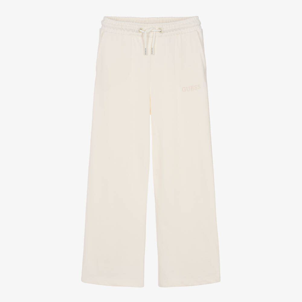 Guess-Junior Girls Ivory Cotton Joggers | Childrensalon Outlet