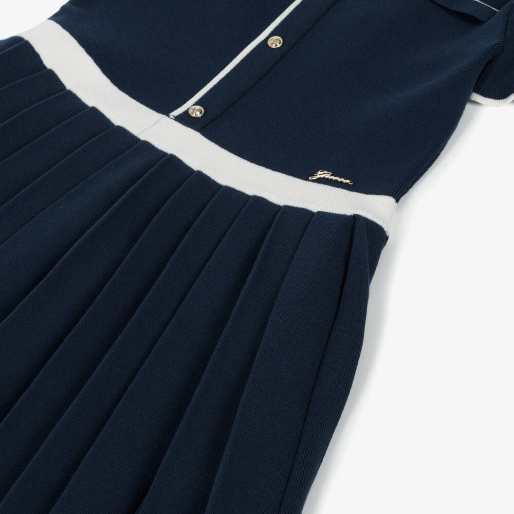 Guess-Junior Girls Navy Blue Cotton Knit Dress | Childrensalon Outlet