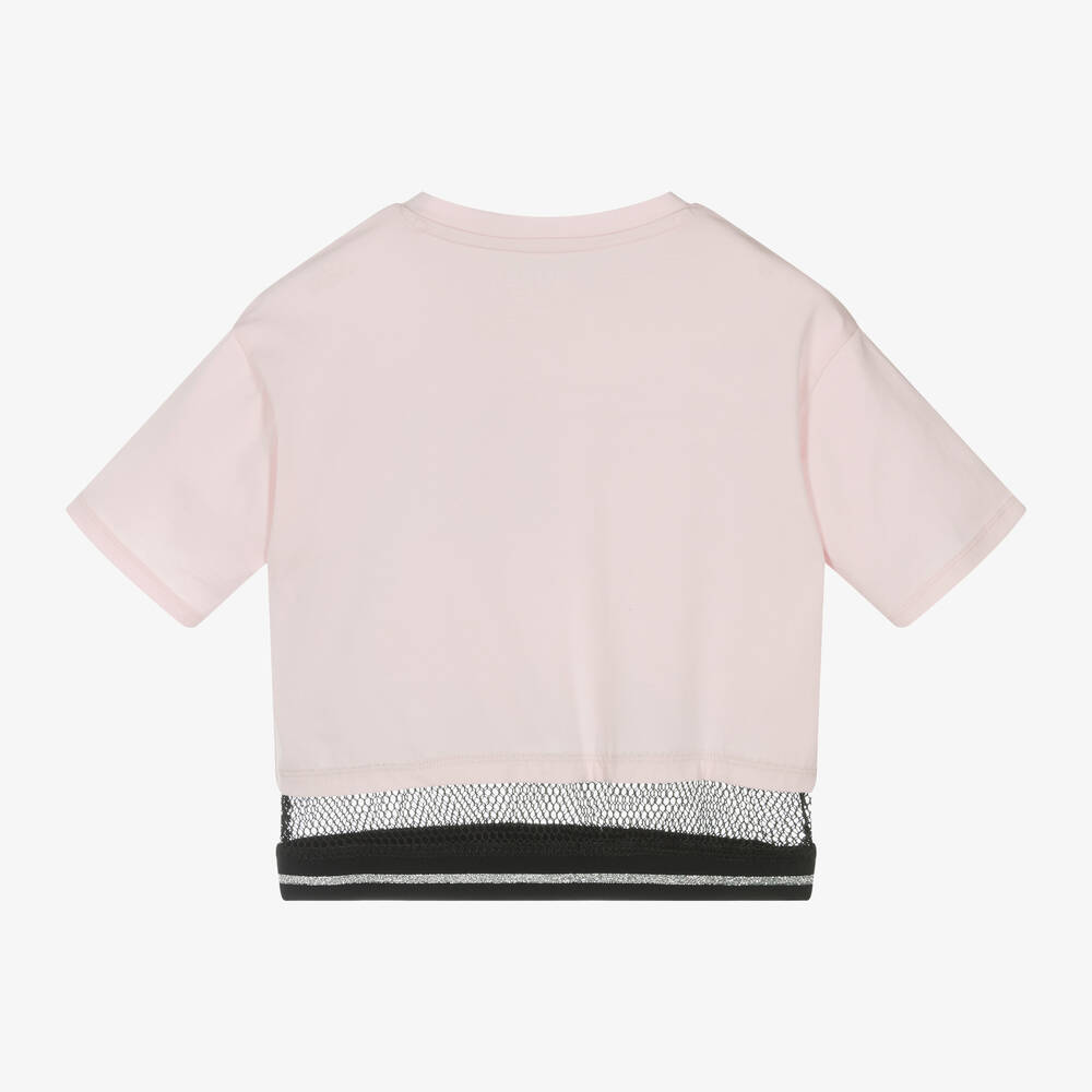 Guess-Junior Girls Pink Cotton Dance T-Shirt | Childrensalon Outlet