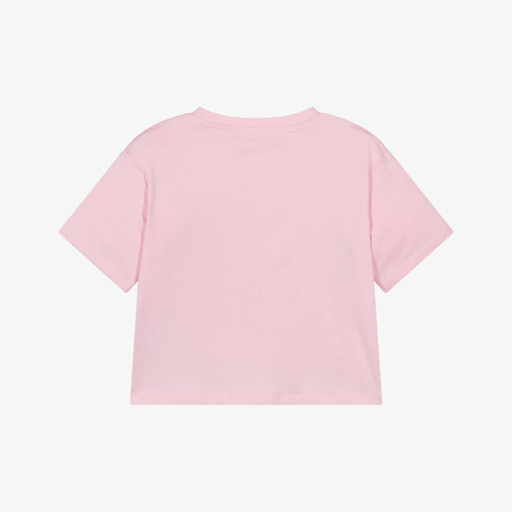 Guess-Junior Girls Pink Cotton Diamanté T-Shirt | Childrensalon Outlet