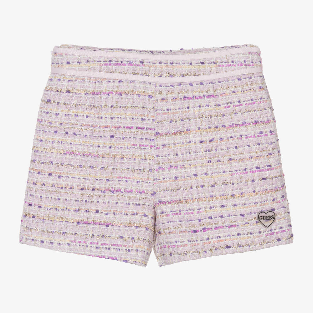 Guess-Junior Girls Pink & Lilac Tweed Shorts | Childrensalon Outlet