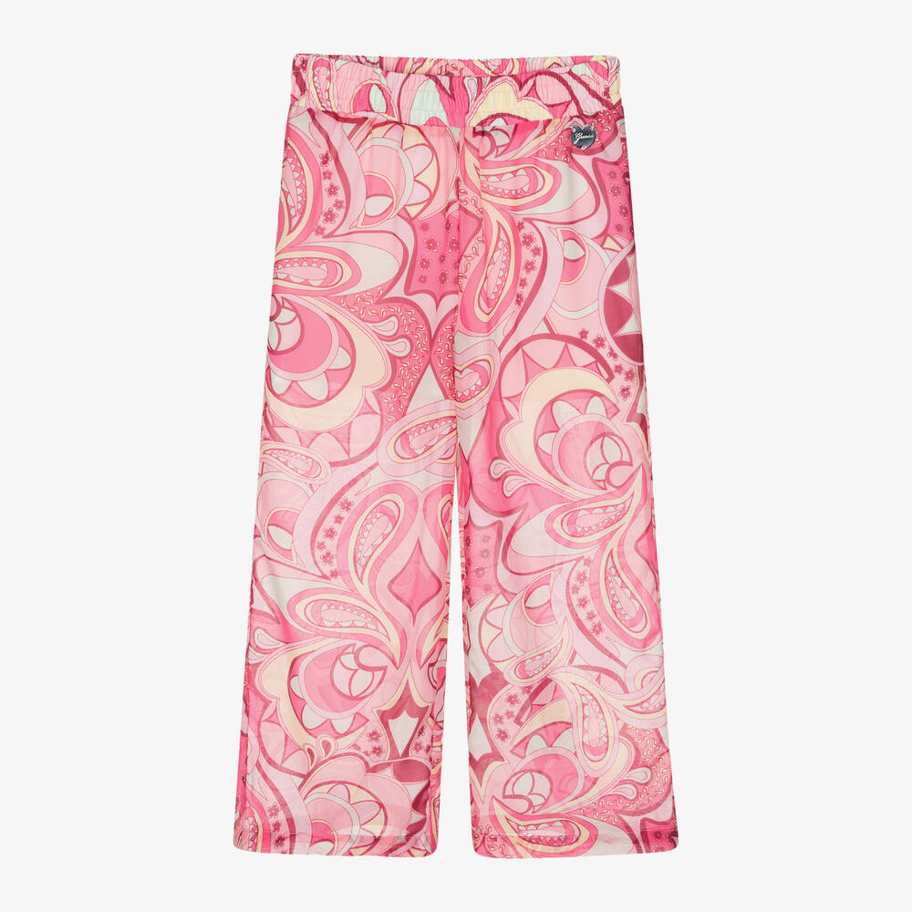 Guess-Junior Girls Pink Wide Leg Trousers | Childrensalon Outlet