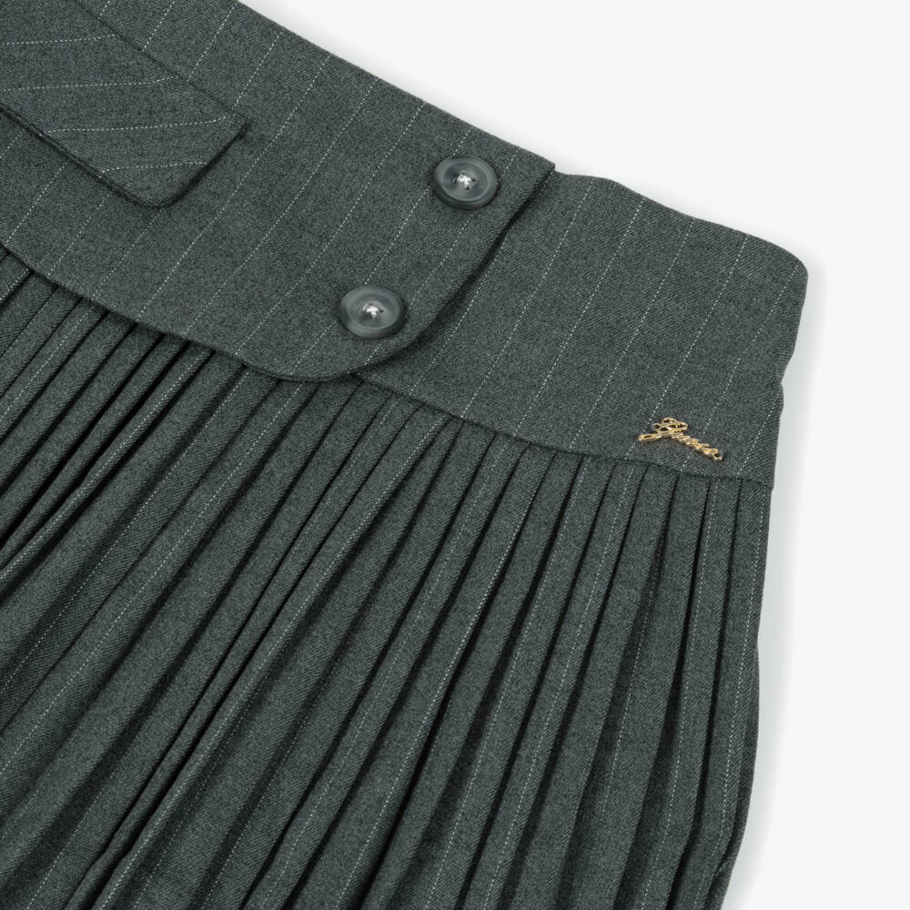 Guess-Junior Girls Pinstripe Grey Pleated Skirt | Childrensalon Outlet