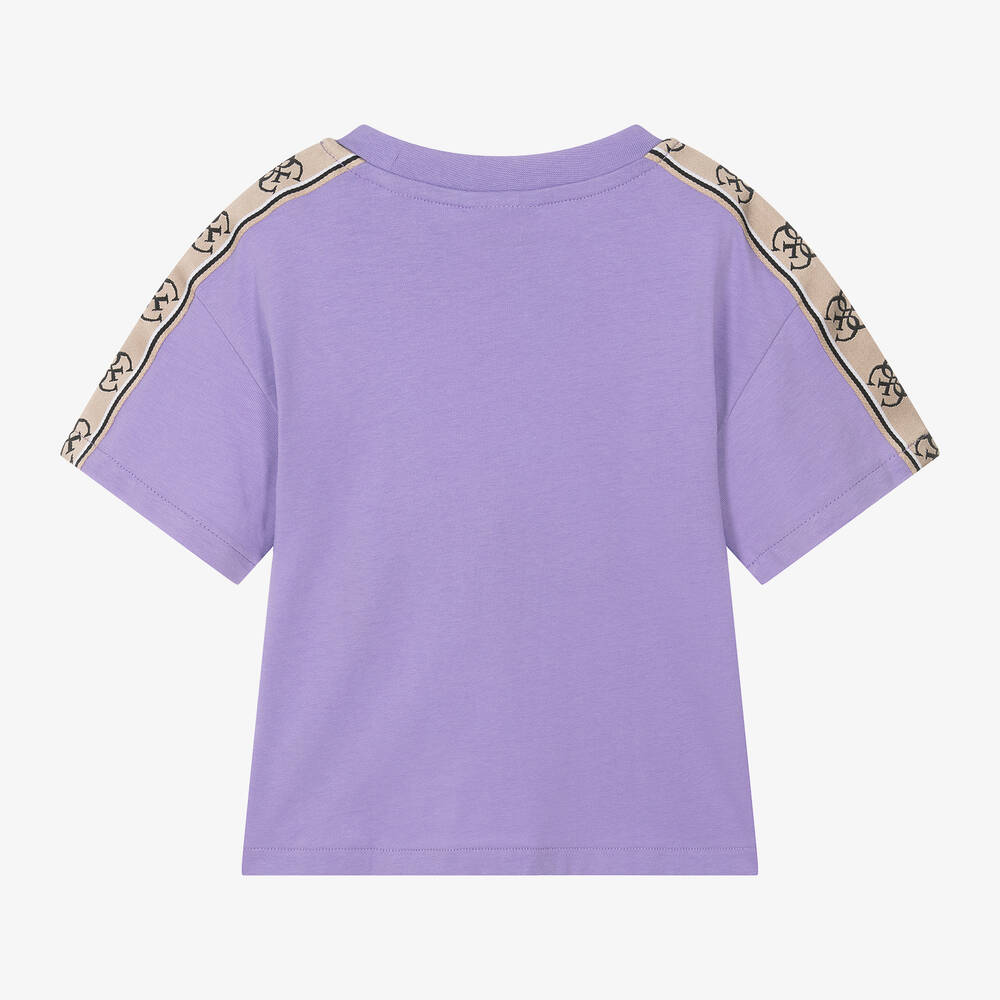 Guess Junior Girls Purple Cotton T Shirt
