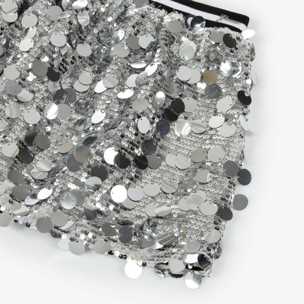 Guess-Junior Girls Shiny Silver Sequin Skirt | Childrensalon Outlet