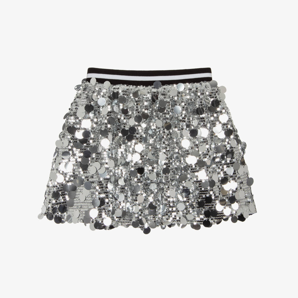 Guess-Junior Girls Shiny Silver Sequin Skirt | Childrensalon Outlet