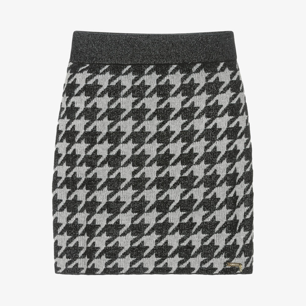 Guess - Трикотажная юбка в гусиную лапку с блестками | Childrensalon