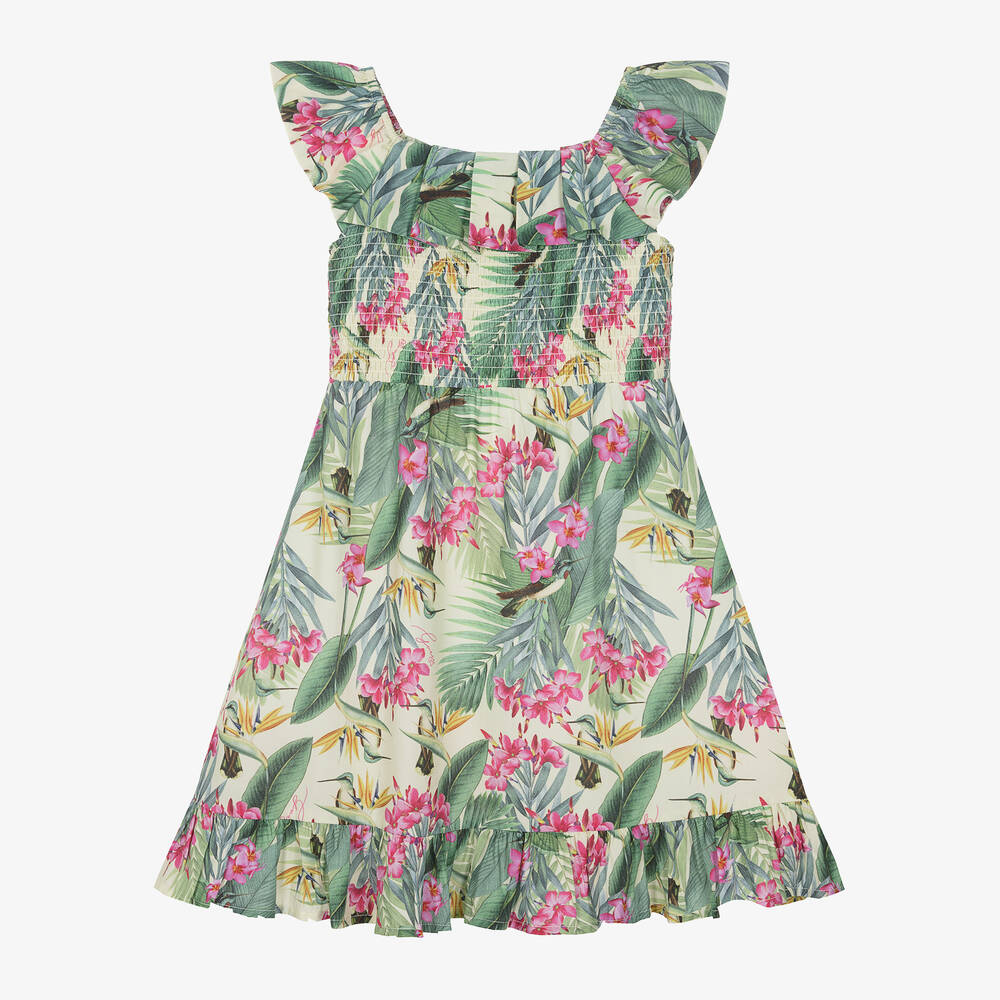 Guess-Junior Girls Tropical Floral Viscose Dress | Childrensalon Outlet