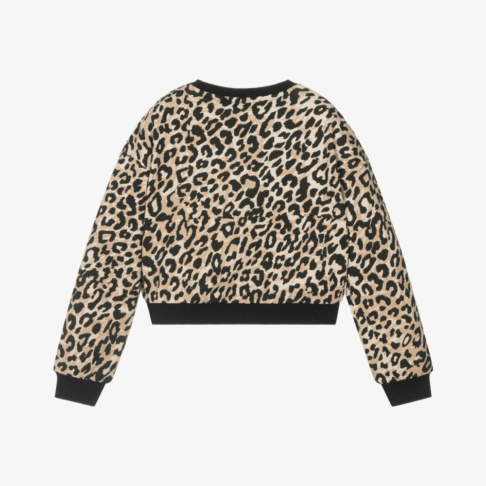 Guess-Leopard Print Logo Sweatshirt | Childrensalon Outlet