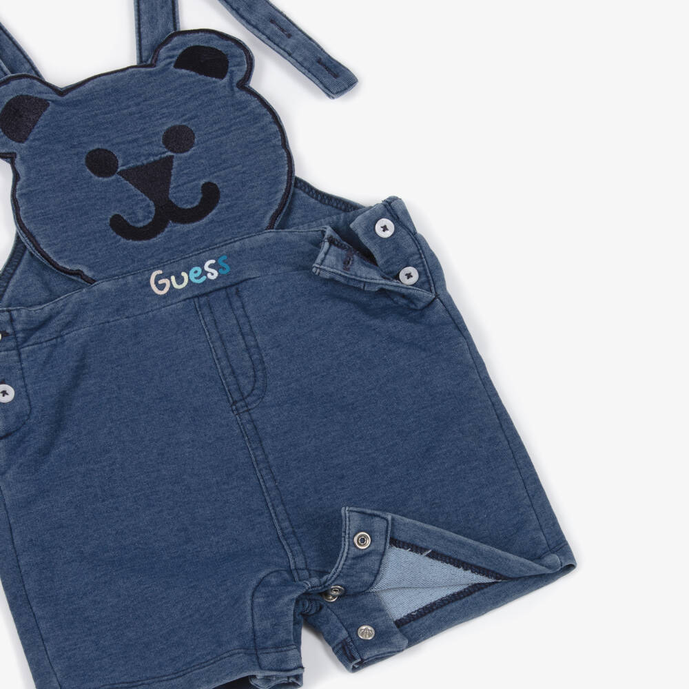 Guess-Little Boy's Aqua Dungaree Ensemble | Childrensalon Outlet