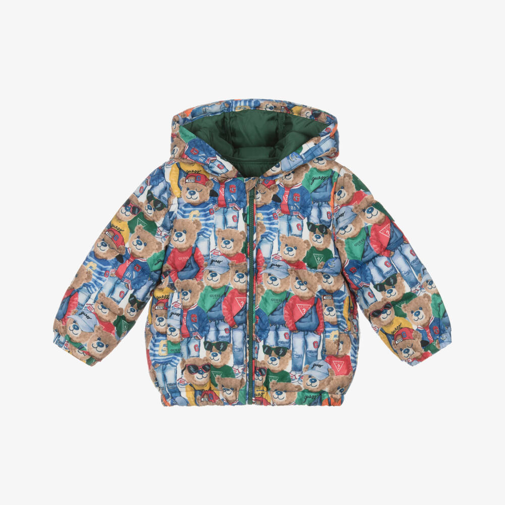 Guess-Little Boys Cozy Blue Bear Puffer | Childrensalon Outlet
