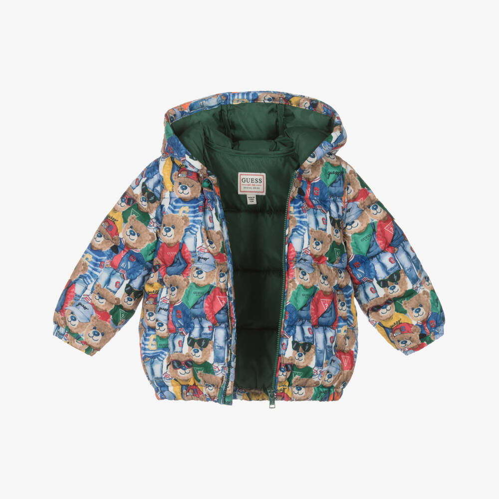 Guess-Little Boys Cozy Blue Bear Puffer | Childrensalon Outlet
