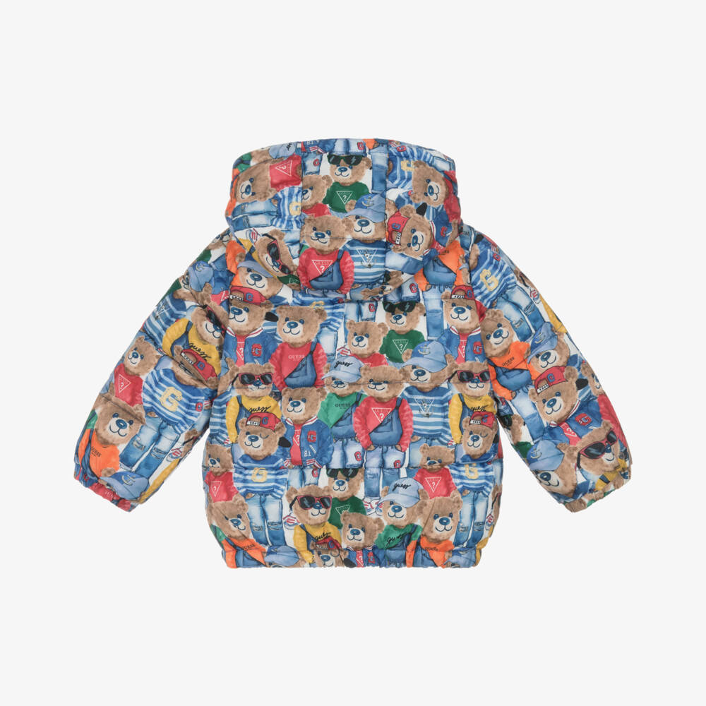 Guess-Little Boys Cozy Blue Bear Puffer | Childrensalon Outlet