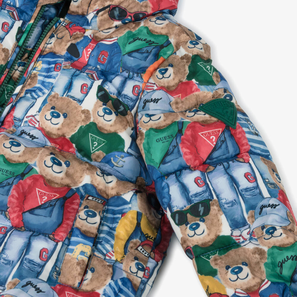 Guess-Little Boys Cozy Blue Bear Puffer | Childrensalon Outlet