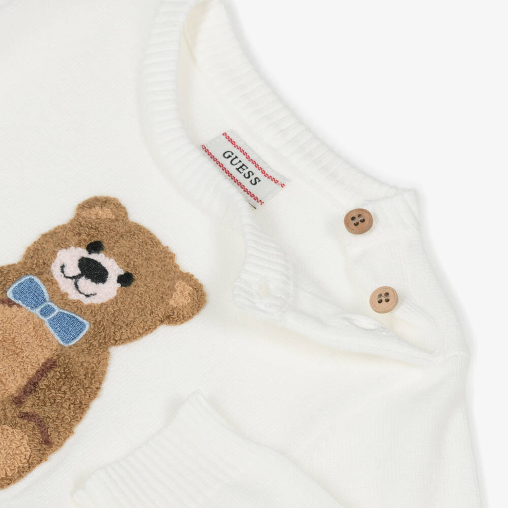 Guess-Little Boys Soft Knit Ivory & Beige Set | Childrensalon Outlet