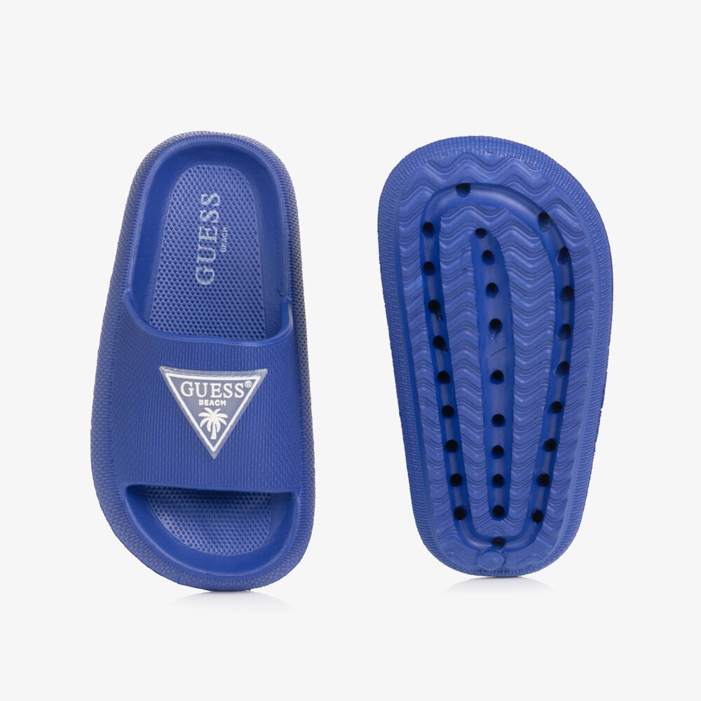 Guess-Navy Blue Slip-On Kids' Sliders | Childrensalon Outlet