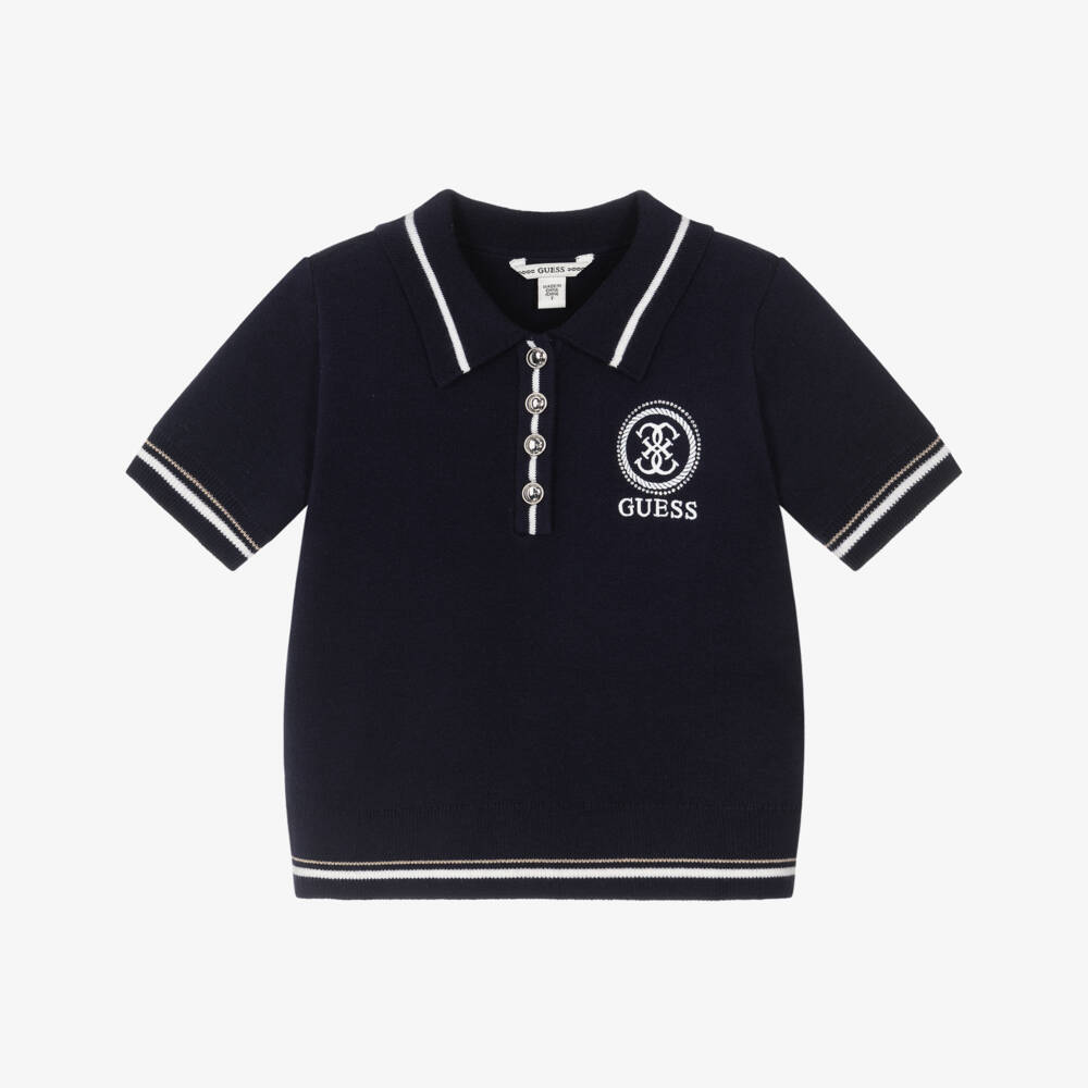 Guess-Синяя рубашка поло с косами для мальчиков | Childrensalon Outlet