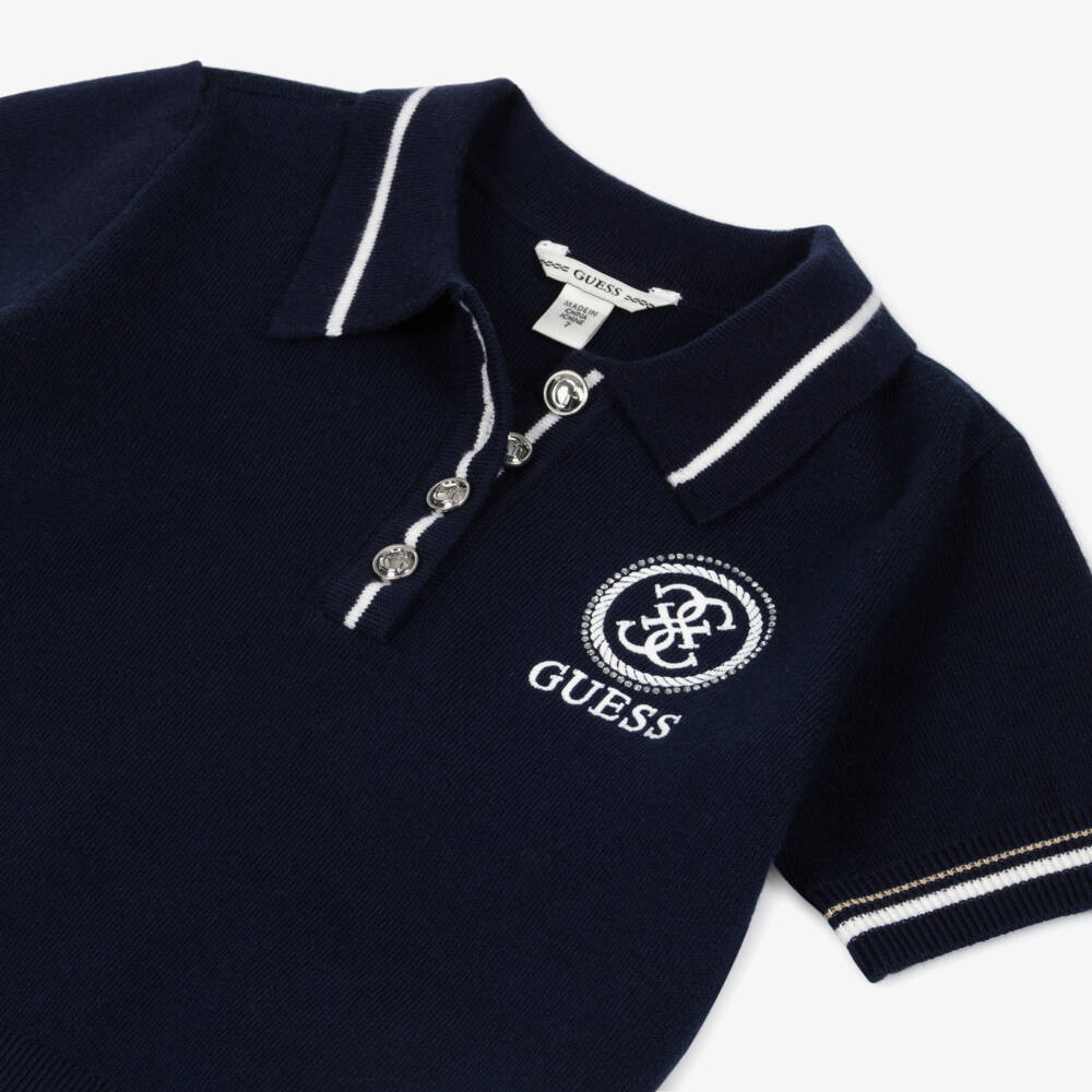 Guess-Синяя рубашка поло с косами для мальчиков | Childrensalon Outlet