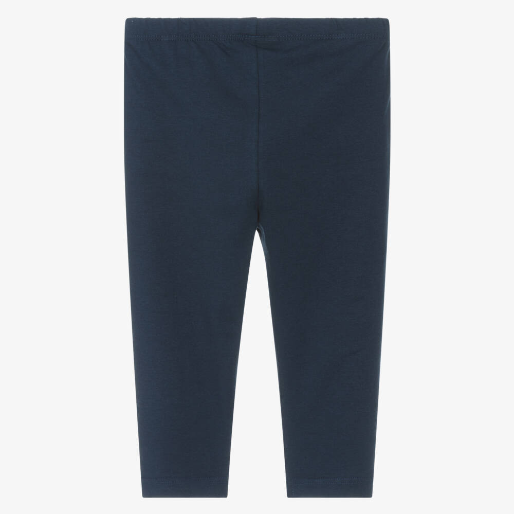 Guess-Navy Glitter Heart Girls Leggings | Childrensalon Outlet