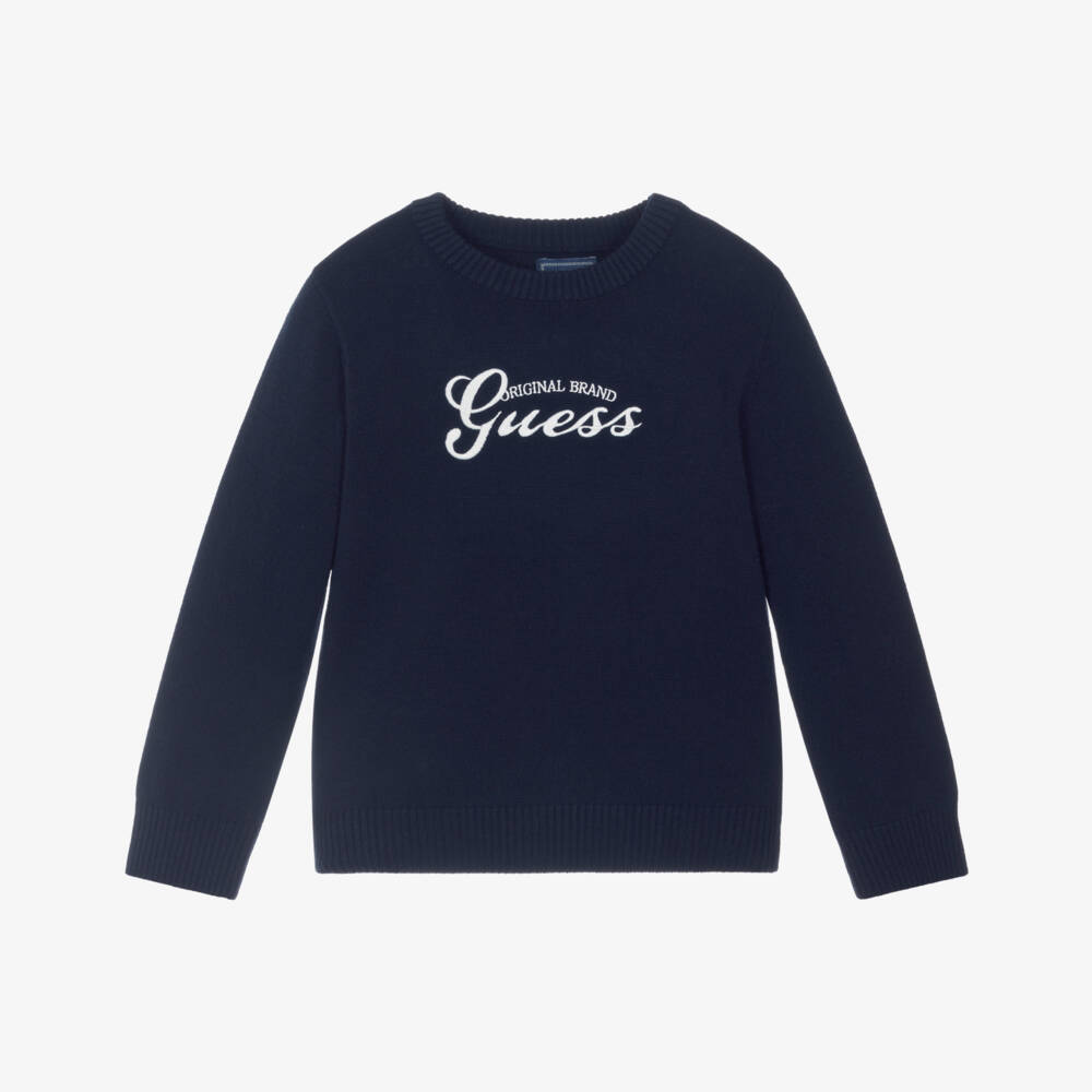 Guess-Navy Logo Sweater | Childrensalon Outlet