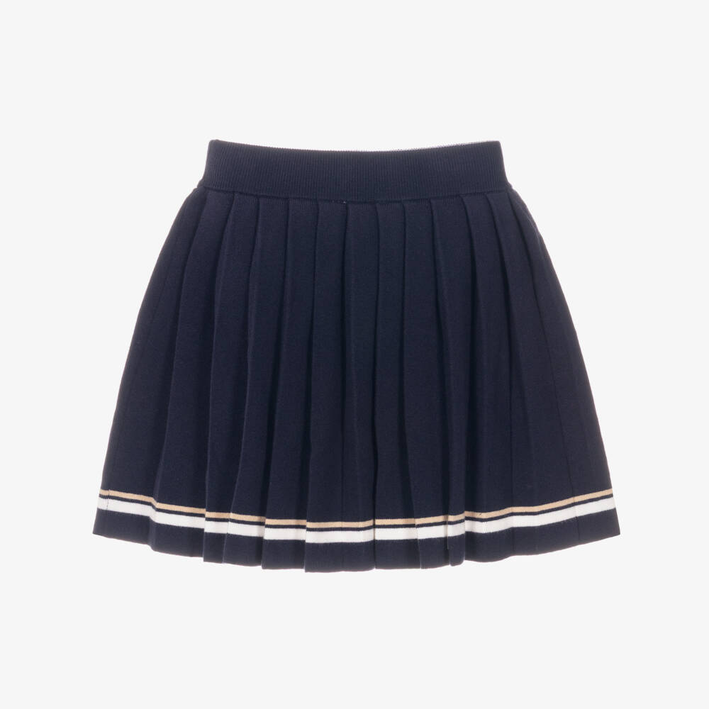 Guess-Navy Pleated Knit Skirt | Childrensalon Outlet