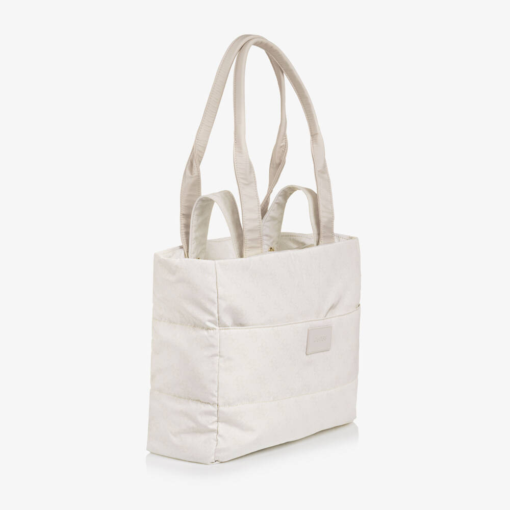 Guess-Pale Beige 4g Logo Baby Changing Bag (34cm) | Childrensalon Outlet