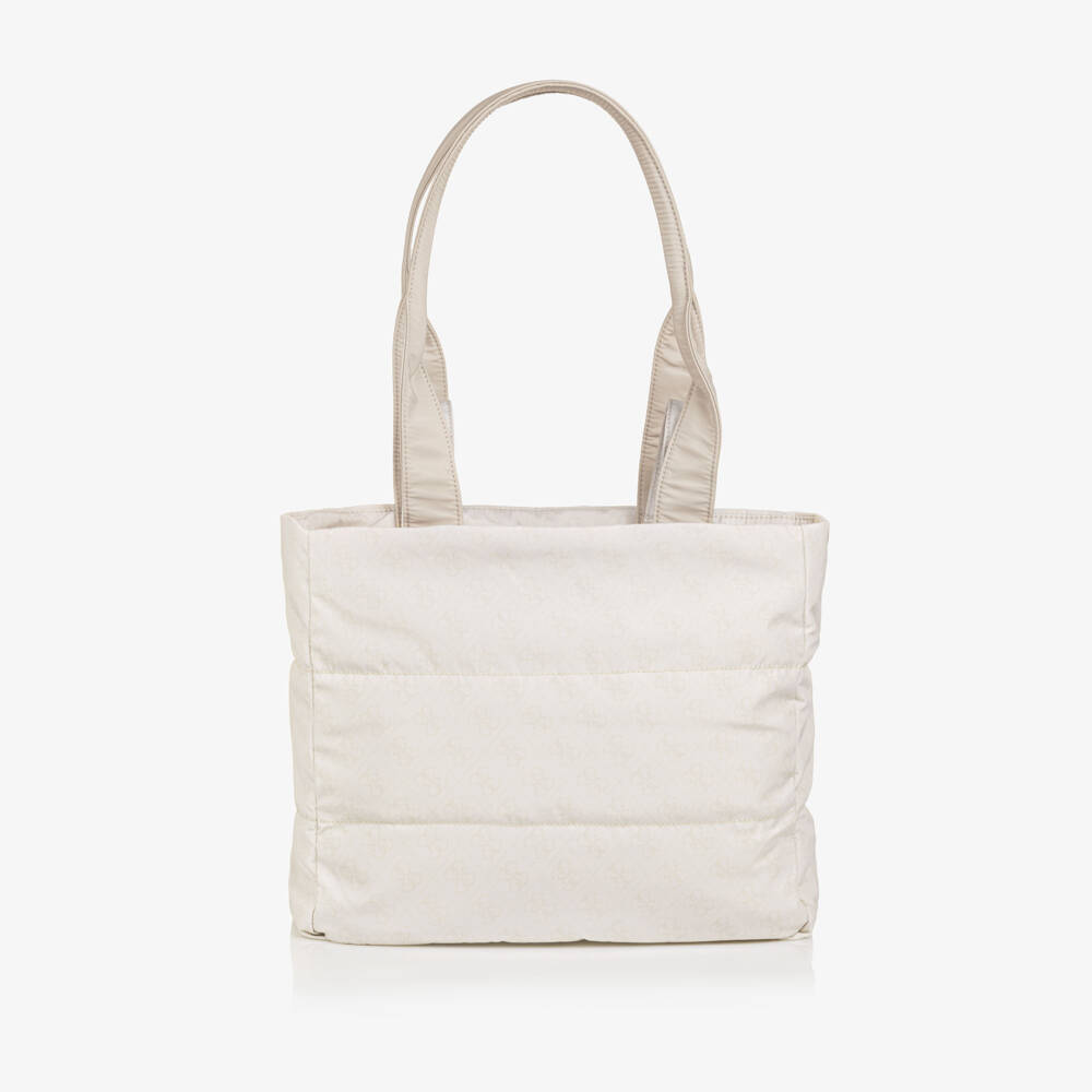 Guess-Pale Beige 4g Logo Baby Changing Bag (34cm) | Childrensalon Outlet