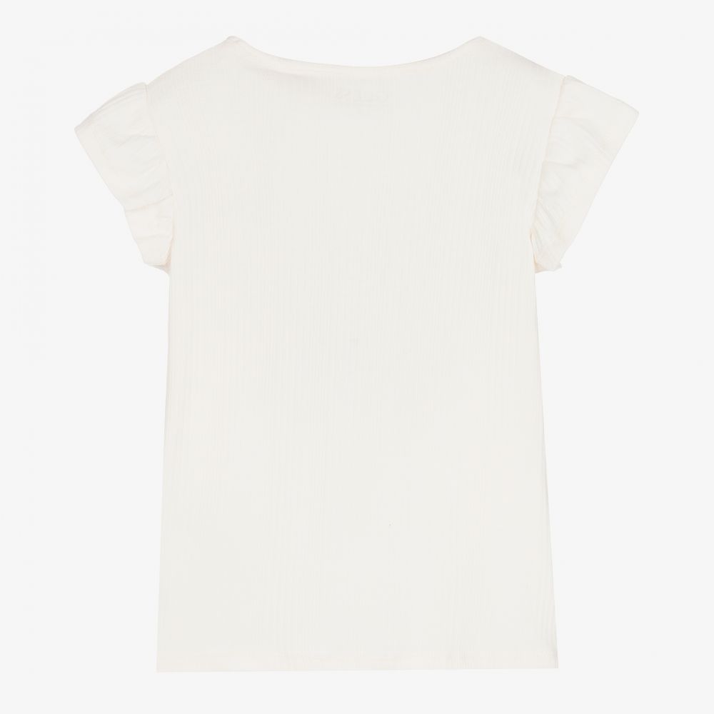 Guess-Светло-розовая футболка в рубчик | Childrensalon Outlet