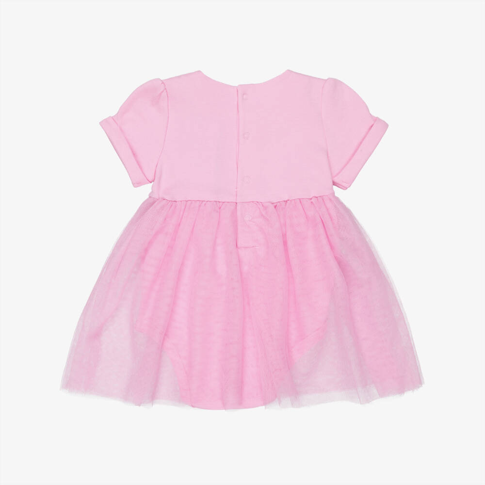 Guess-Pink Cotton & Tulle Onesie Dress | Childrensalon Outlet