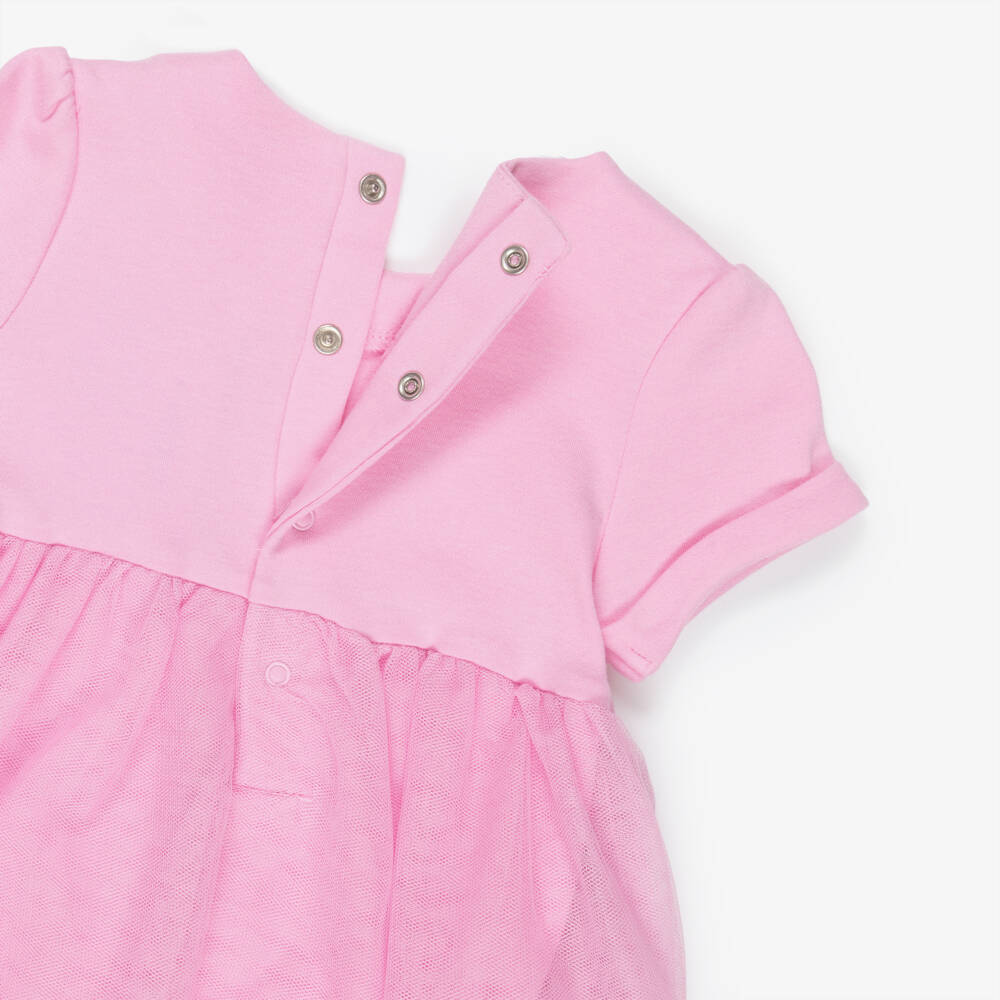 Guess-Pink Cotton & Tulle Onesie Dress | Childrensalon Outlet