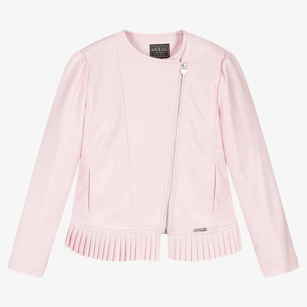 Guess Pink Faux Leather Jacket Childrensalon Outlet