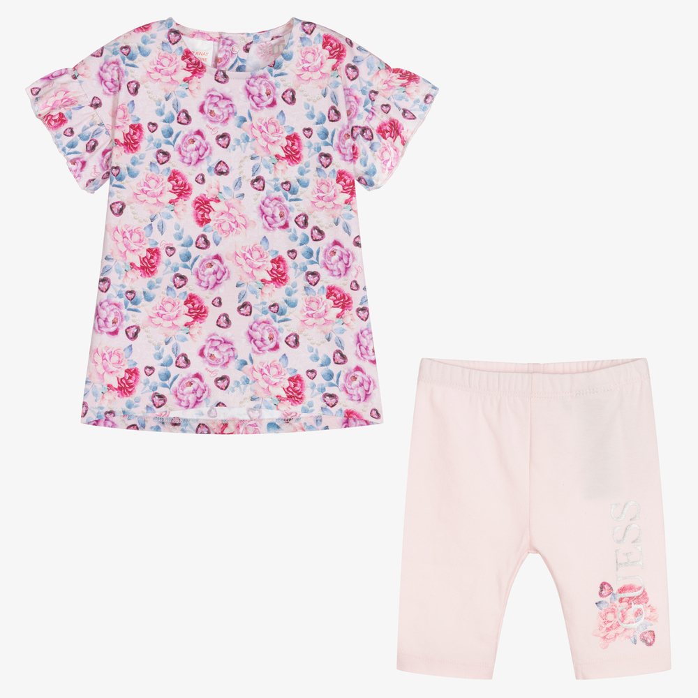 Guess-Топ в цветочек и розовые легинсы для малышей | Childrensalon Outlet