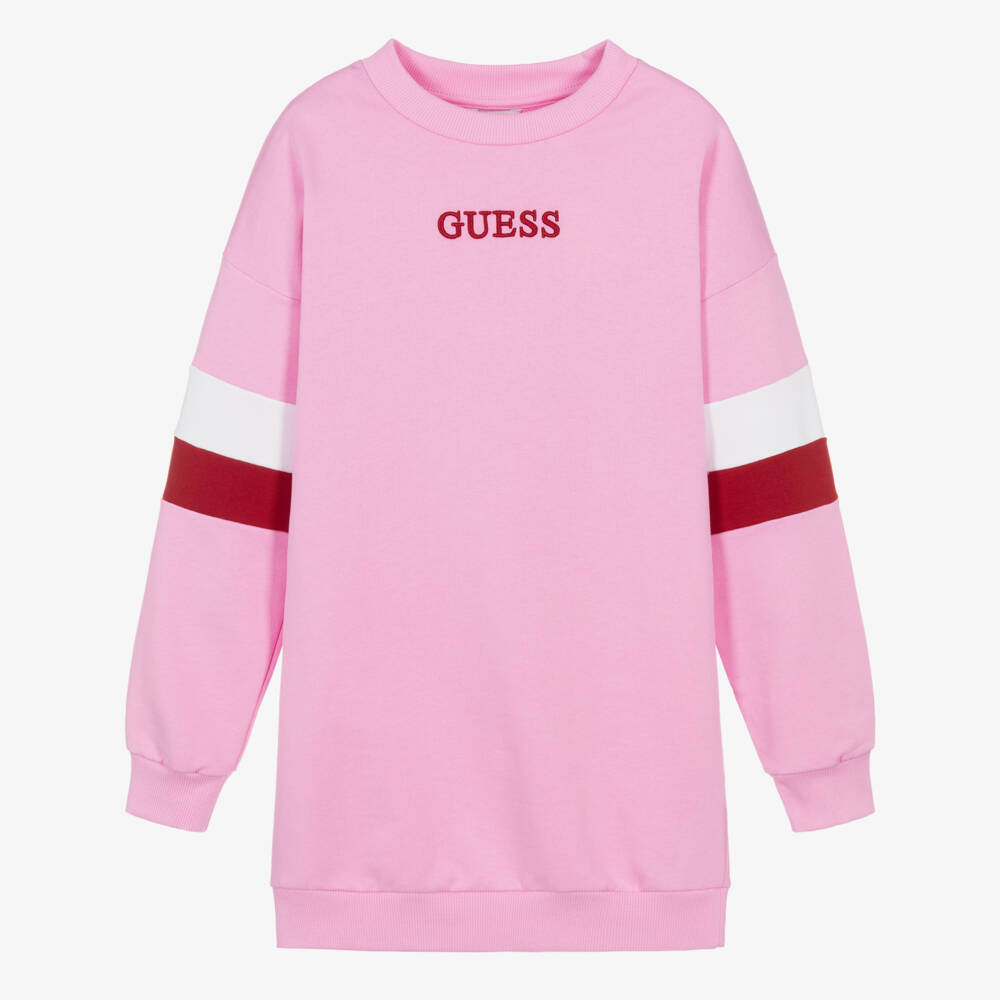Guess-Pink Logo Sweatshirt Dress | Childrensalon Outlet