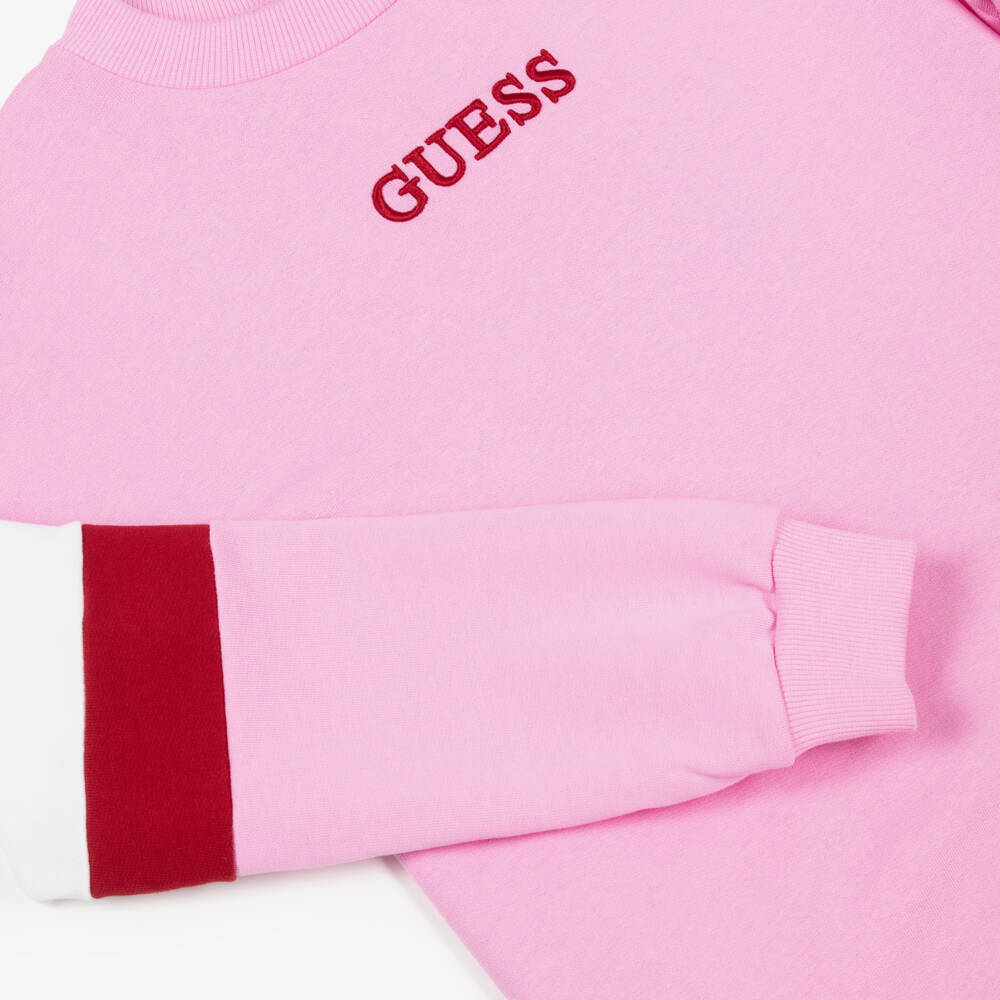 Guess-Pink Logo Sweatshirt Dress | Childrensalon Outlet