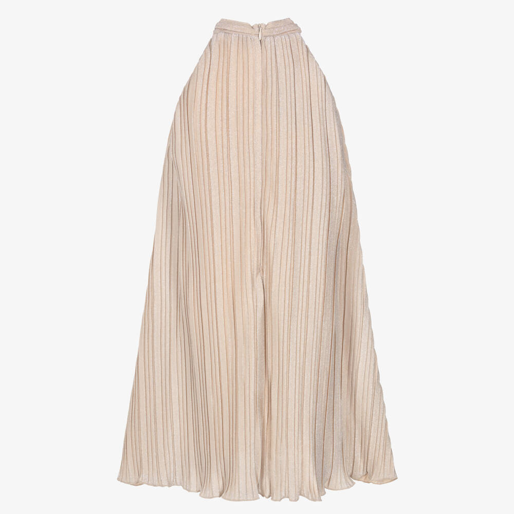 Guess-Pink Lurex Pleated Dress | Childrensalon Outlet