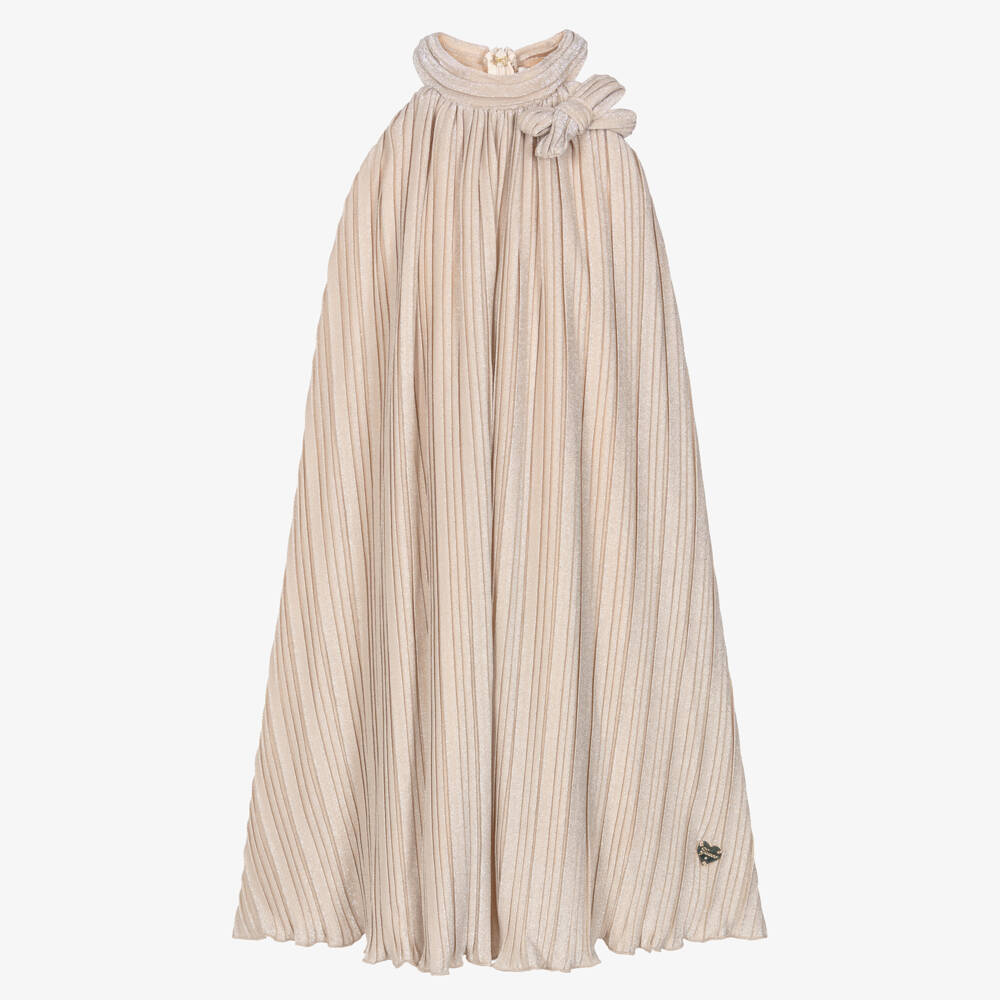 Guess-Pink Lurex Pleated Dress | Childrensalon Outlet