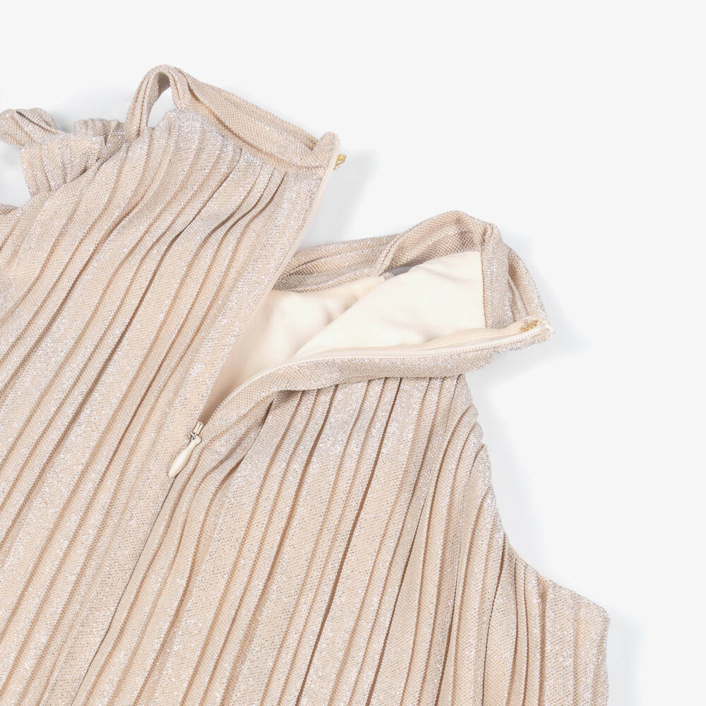 Guess-Pink Lurex Pleated Dress | Childrensalon Outlet