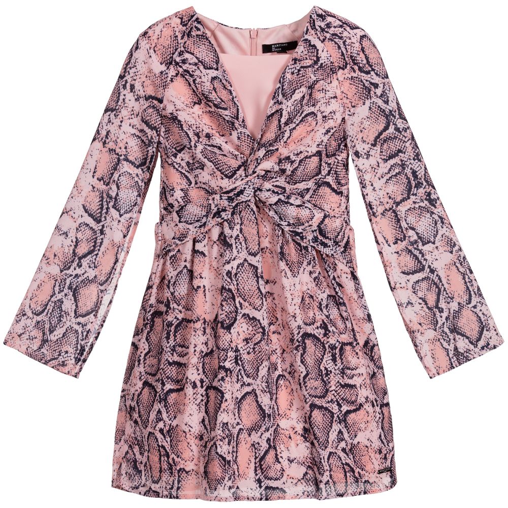 Guess Marciano - Pink Snakeskin Print Dress | Childrensalon