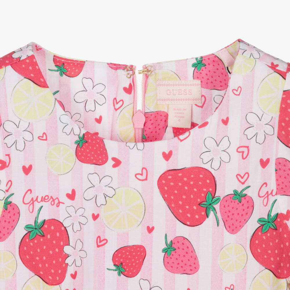 Guess-Pink Strawberry Print Dress | Childrensalon Outlet