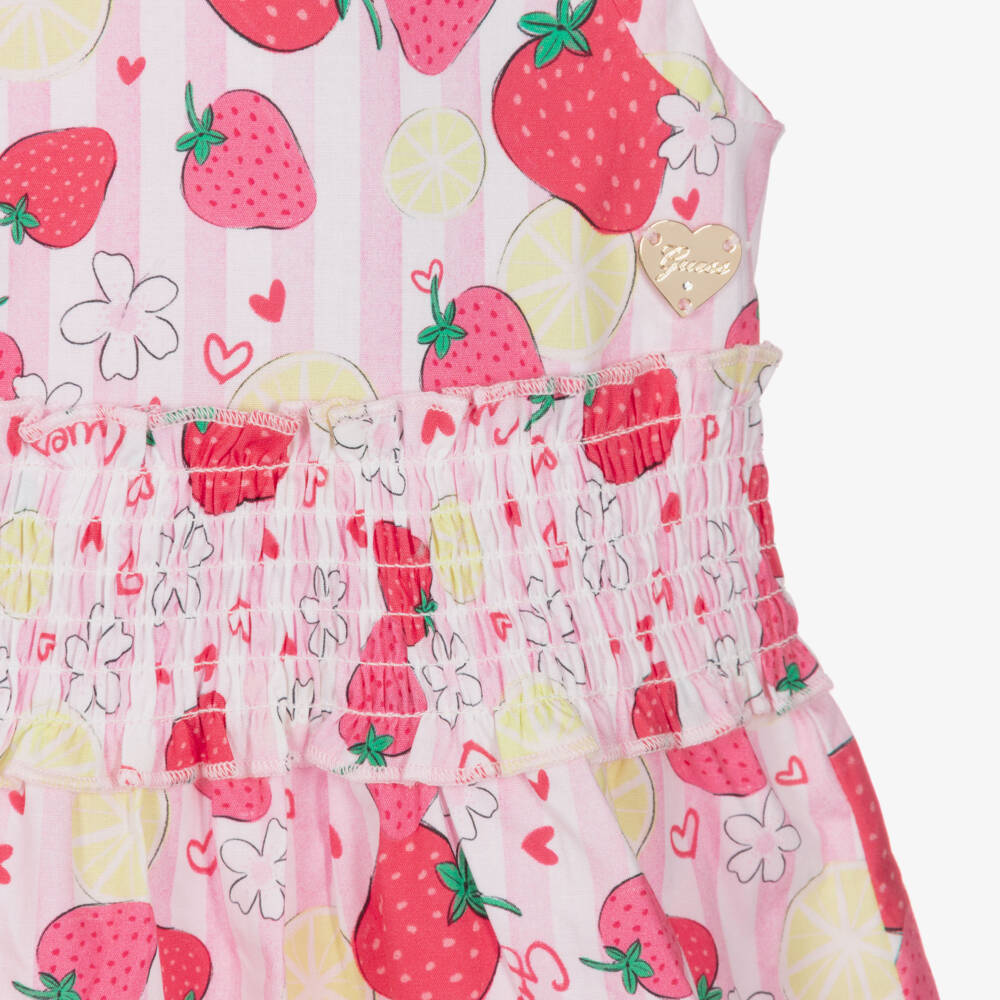 Guess-Pink Strawberry Print Dress | Childrensalon Outlet