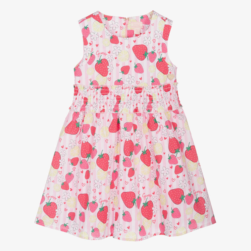 Guess-Pink Strawberry Print Dress | Childrensalon Outlet