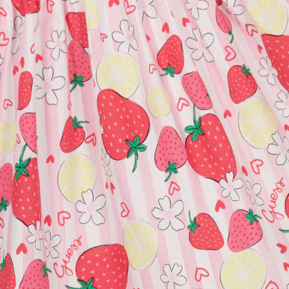 Guess-Pink Strawberry Print Logo Dress | Childrensalon Outlet