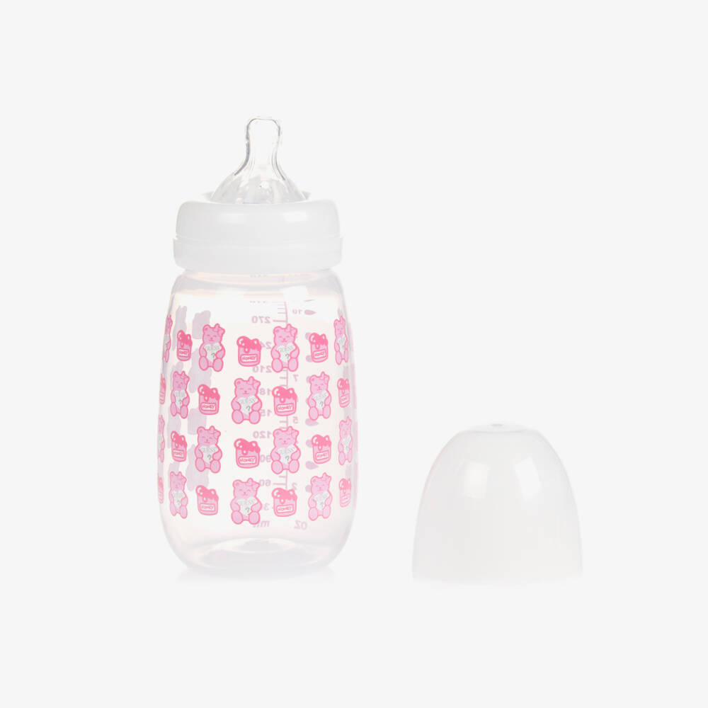Guess-Pink Teddy Bear Bottle & Dummy Set | Childrensalon Outlet