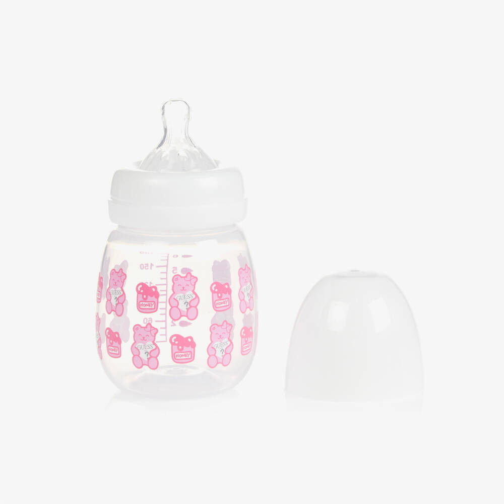 Guess-Pink Teddy Bear Bottle & Dummy Set | Childrensalon Outlet