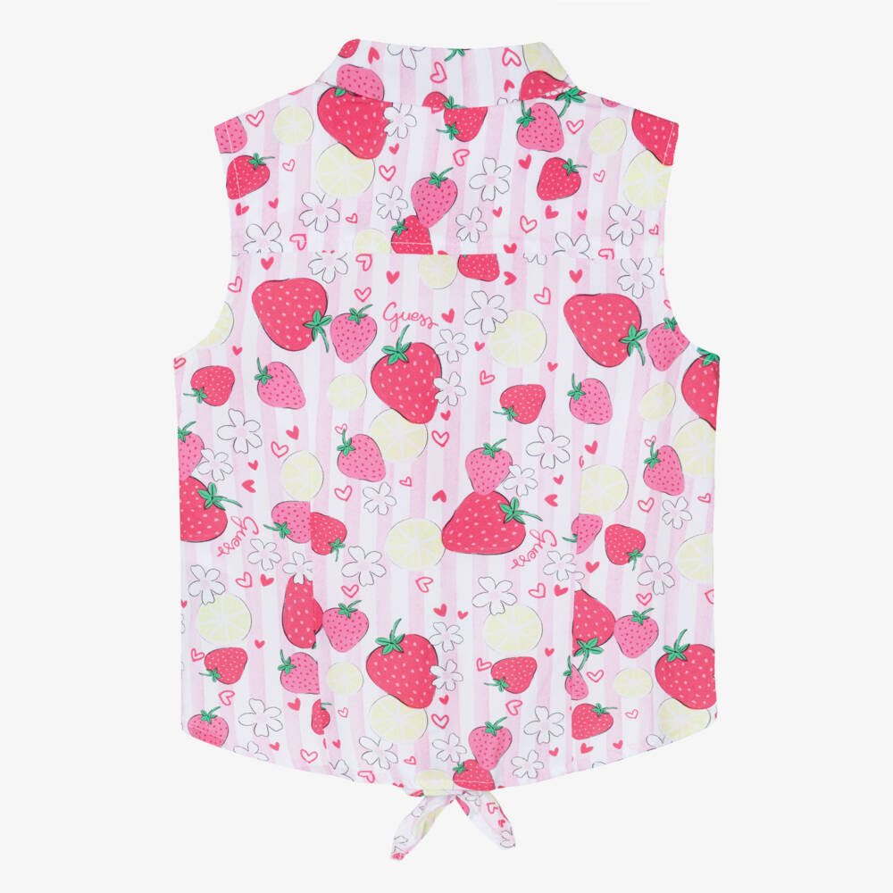 Guess-Pink Tropical Print Top | Childrensalon Outlet