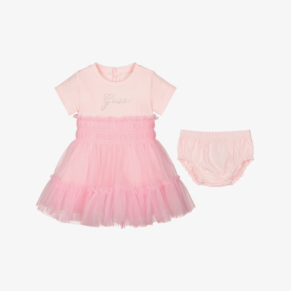 Guess-Pink Tulle Dress | Childrensalon Outlet
